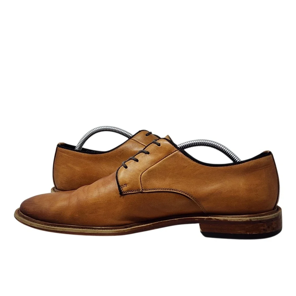 Banana Republic Dress Shoes 11 Mens Tan Genuine Italian Leather Oxford Derby‎